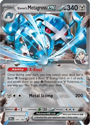 Steven's Metagross ex - 145/182  - Holofoil SV10 Destined Rivals - Double Rare
