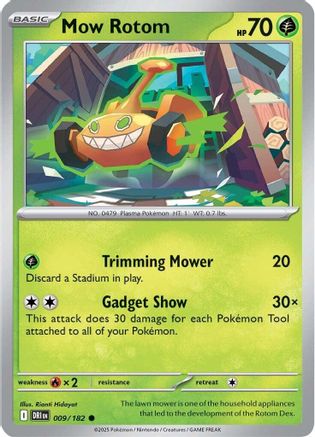 Mow Rotom - 009/182  - Reverse Holofoil SV10 Destined Rivals - Common