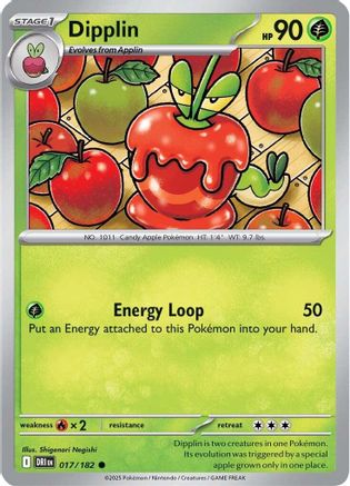 Dipplin - 017/182  - Reverse Holofoil SV10 Destined Rivals - Common