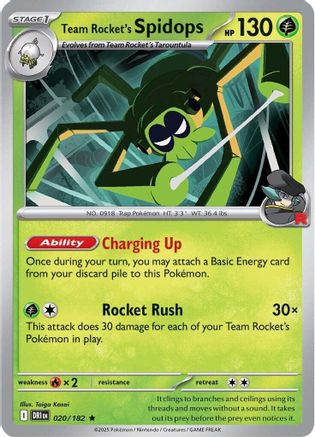 Team Rocket's Spidops - 020/182  - Holofoil SV10 Destined Rivals - Rare