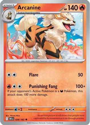 Arcanine - 028/182  SV10 Destined Rivals - Uncommon