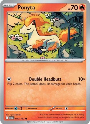 Ponyta - 029/182  - Reverse Holofoil SV10 Destined Rivals - Common