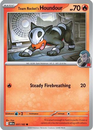 Team Rocket's Houndour - 037/182  - Reverse Holofoil SV10 Destined Rivals - Common