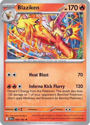 Blaziken - 042/182  - Reverse Holofoil SV10 Destined Rivals - Rare