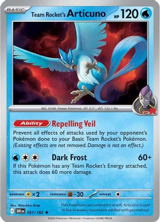 Team Rocket's Articuno - 051/182  - Holofoil SV10 Destined Rivals - Rare