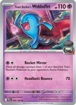 Team Rocket's Wobbuffet - 082/182  - Holofoil SV10 Destined Rivals - Rare