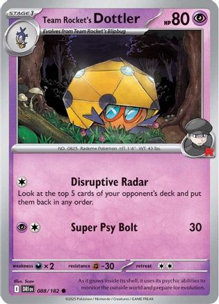 Team Rocket's Dottler - 088/182  SV10 Destined Rivals - Common
