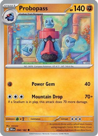 Probopass - 098/182  - Reverse Holofoil SV10 Destined Rivals - Uncommon