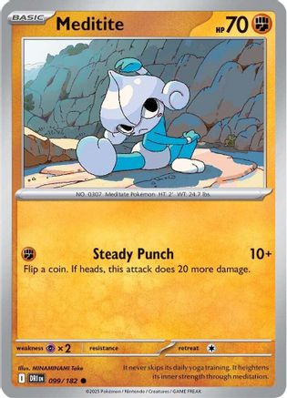 Meditite - 099/182  - Reverse Holofoil SV10 Destined Rivals - Common