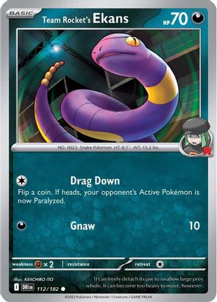 Team Rocket's Ekans - 112/182  - Reverse Holofoil SV10 Destined Rivals - Common