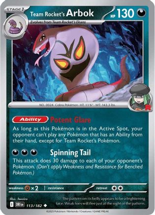 Team Rocket's Arbok - 113/182  SV10 Destined Rivals - Uncommon