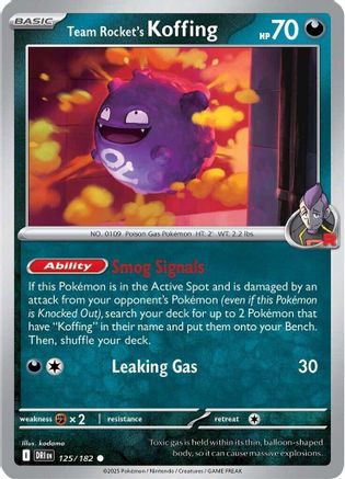 Team Rocket's Koffing - 125/182  - Reverse Holofoil SV10 Destined Rivals - Common