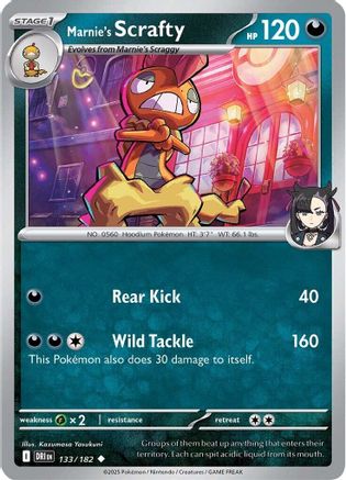 Marnie's Scrafty - 133/182  SV10 Destined Rivals - Uncommon