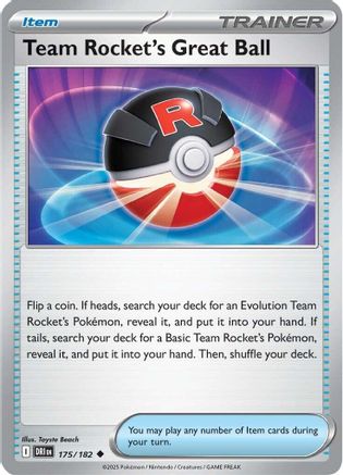 Team Rocket's Great Ball - 175/182  - Reverse Holofoil SV10 Destined Rivals - Uncommon