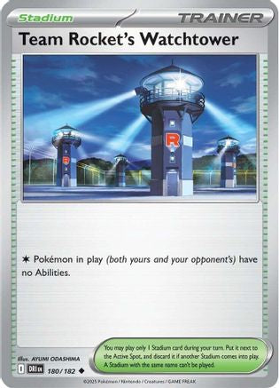 Team Rocket's Watchtower - 180/182  - Reverse Holofoil SV10 Destined Rivals - Uncommon