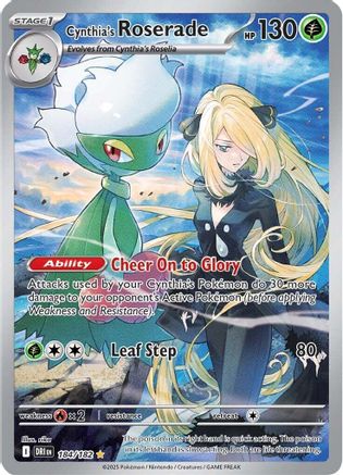 Cynthia's Roserade - 184/182  - Holofoil SV10 Destined Rivals - Illustration Rare
