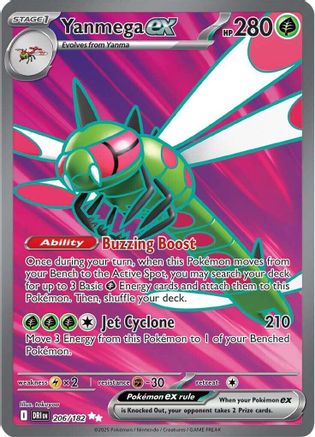 Yanmega ex - 206/182  - Holofoil SV10 Destined Rivals - Ultra Rare