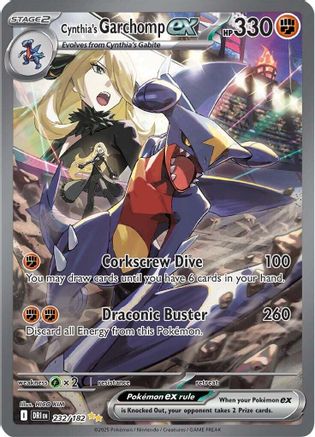 Cynthia's Garchomp ex - 232/182  - Holofoil SV10 Destined Rivals - Special Illustration Rare