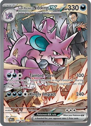 Team Rocket's Nidoking ex - 233/182  - Holofoil SV10 Destined Rivals - Special Illustration Rare