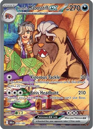 Arven's Mabosstiff ex - 235/182  - Holofoil SV10 Destined Rivals - Special Illustration Rare