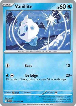 Vanillite - 027/086  - Reverse Holofoil SV White Flare - Common