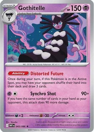 Gothitelle - 043/086  - Reverse Holofoil SV White Flare - Rare
