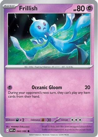 Frillish - 044/086  - Reverse Holofoil SV White Flare - Common