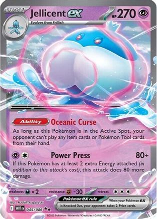 Jellicent ex - 045/086  - Holofoil SV White Flare - Double Rare