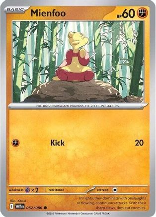 Mienfoo - 052/086  - Reverse Holofoil SV White Flare - Common