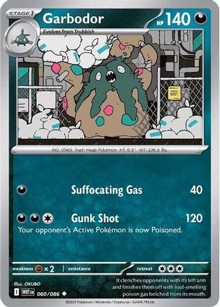 Garbodor - 060/086  - Reverse Holofoil SV White Flare - Uncommon