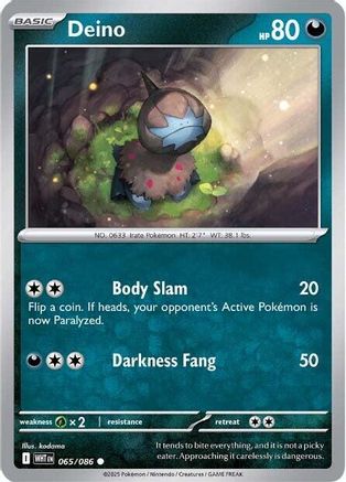 Deino - 065/086  - Reverse Holofoil SV White Flare - Common