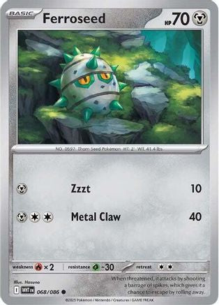 Ferroseed - 068/086  - Reverse Holofoil SV White Flare - Common