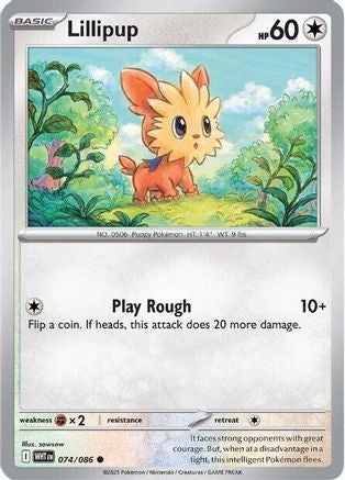 Lillipup - 074/086  - Reverse Holofoil SV White Flare - Common