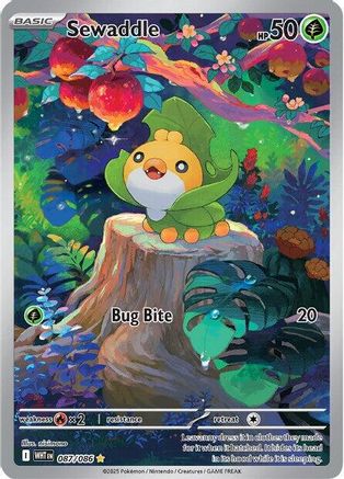 Sewaddle - 087/086  - Holofoil SV White Flare - Illustration Rare