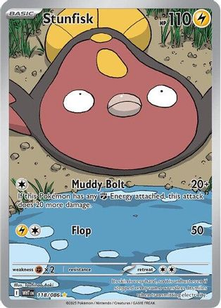 Stunfisk - 118/086  - Holofoil SV White Flare - Illustration Rare