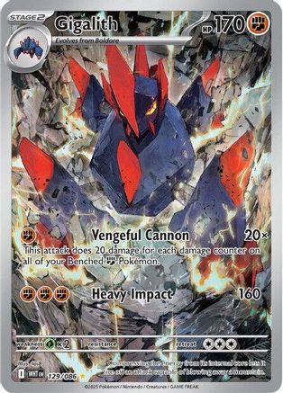 Gigalith - 129/086  - Holofoil SV White Flare - Illustration Rare