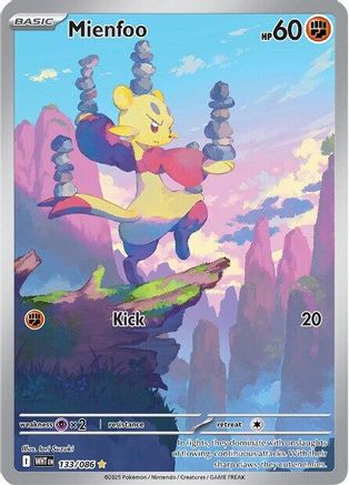 Mienfoo - 133/086  - Holofoil SV White Flare - Illustration Rare