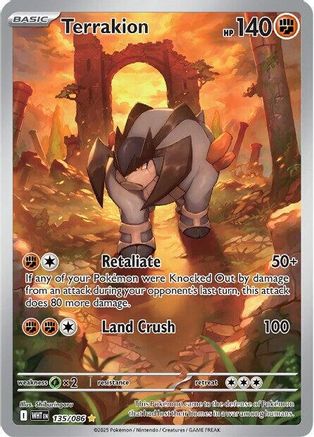 Terrakion - 135/086  - Holofoil SV White Flare - Illustration Rare