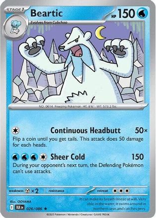 Beartic - 026/086  - Holofoil SV Black Bolt - Rare