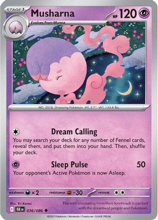 Musharna - 036/086  SV Black Bolt - Uncommon