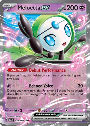 Meloetta ex - 044/086  - Holofoil SV Black Bolt - Double Rare