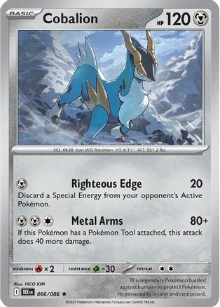 Cobalion - 066/086  - Holofoil SV Black Bolt - Rare