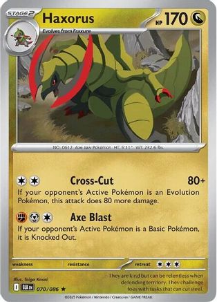 Haxorus - 070/086  - Holofoil SV Black Bolt - Rare