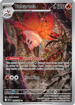 Volcarona - 100/086  - Holofoil SV Black Bolt - Illustration Rare