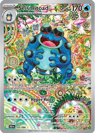 Seismitoad - 105/086  - Holofoil SV Black Bolt - Illustration Rare