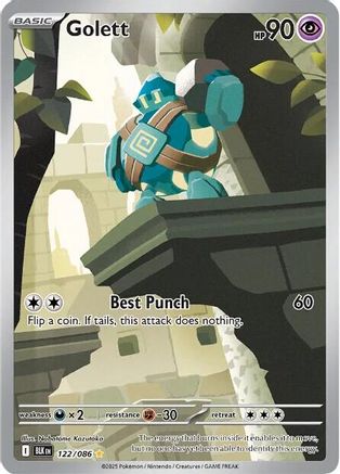 Golett - 122/086  - Holofoil SV Black Bolt - Illustration Rare