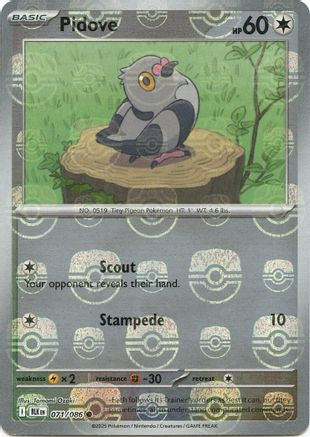Pidove (Master Ball Pattern) - 071/086  - Holofoil SV Black Bolt - Common