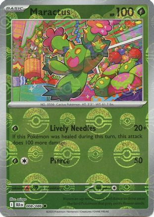 Maractus (Poke Ball Pattern) - 008/086  - Holofoil SV Black Bolt - Common