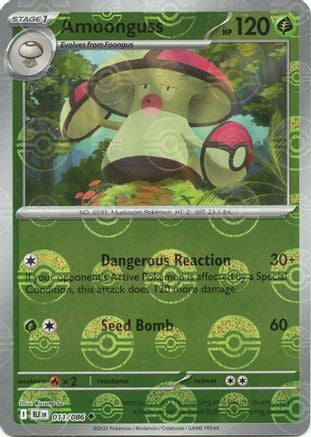 Amoonguss (Poke Ball Pattern) - 011/086  - Holofoil SV Black Bolt - Uncommon