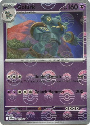 Golurk (Poke Ball Pattern) - 043/086  - Holofoil SV Black Bolt - Uncommon